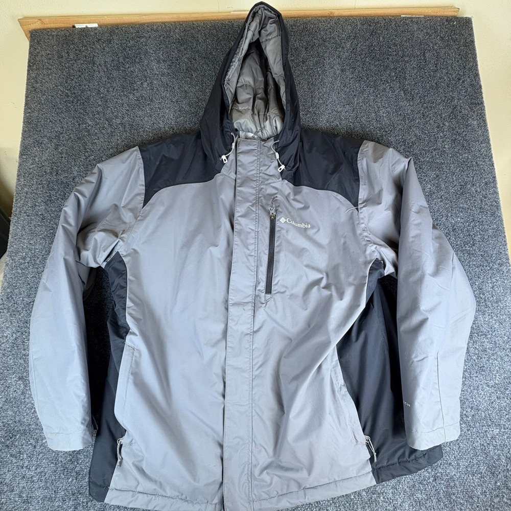 Columbia Sportswear Tipton Peak Insulated Jacket Mens 2XL Gray Black Full Zip
